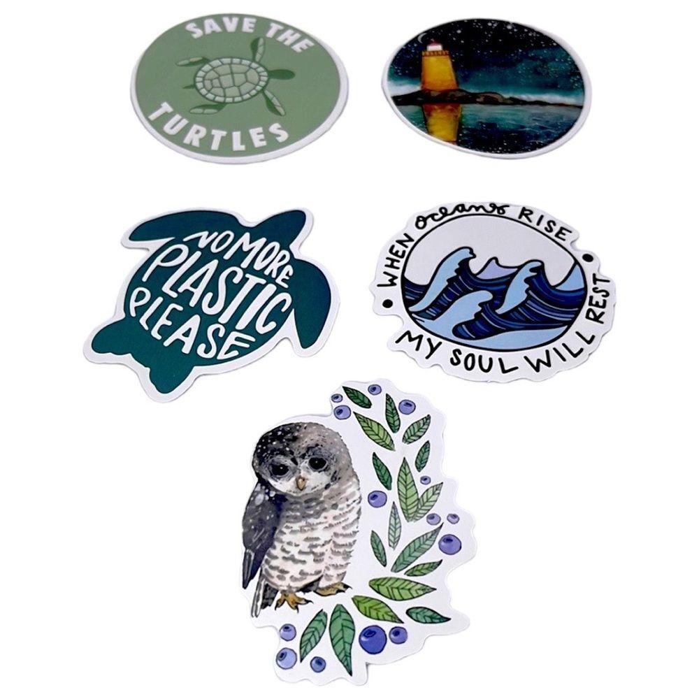 NWT Wool + Pepper Co. Sea Life & Wildlife Sticker Pack (5 stickers)